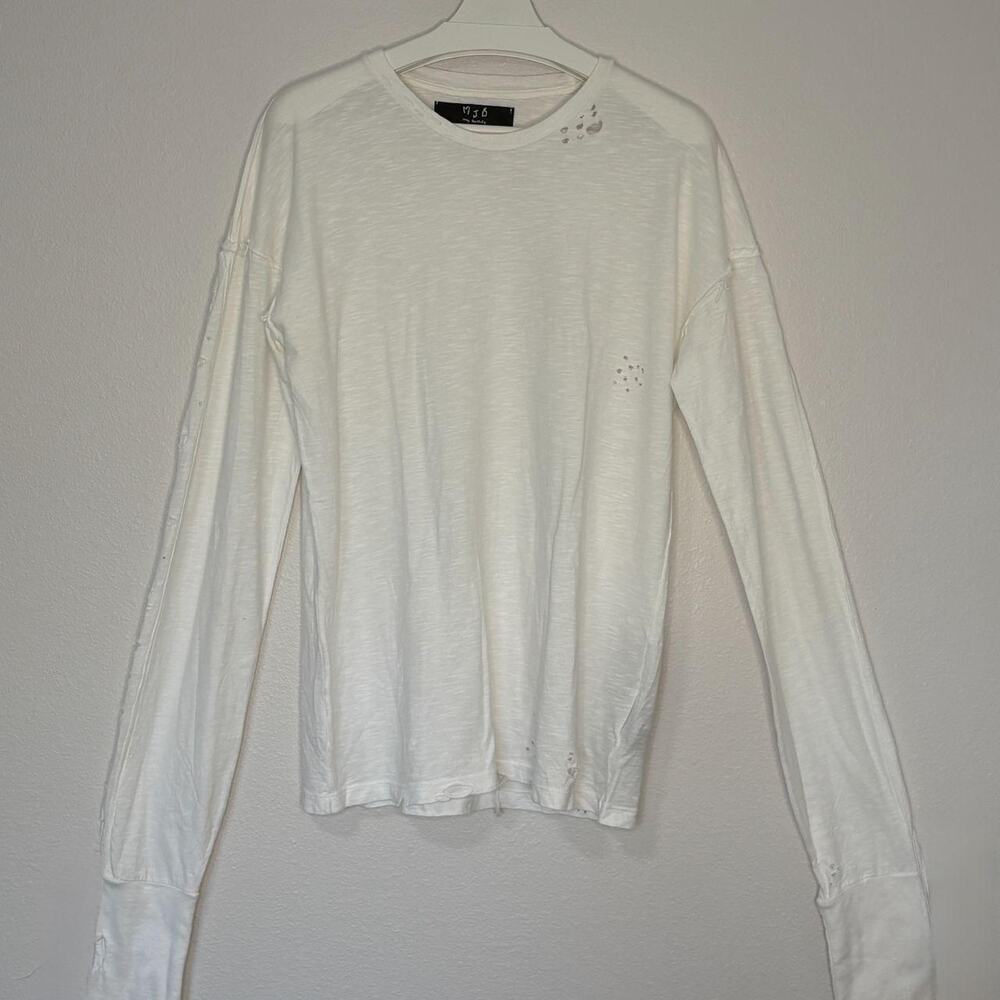 MJB Marc Jacques Burton Oversized White LS T Shirt M